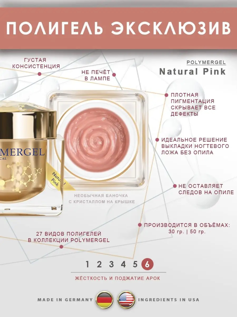 Купить полимергель для моделирования ногтей Natural Pink