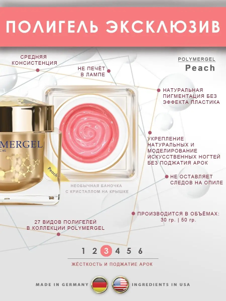 Купить полимергель для моделирования ногтей Peach