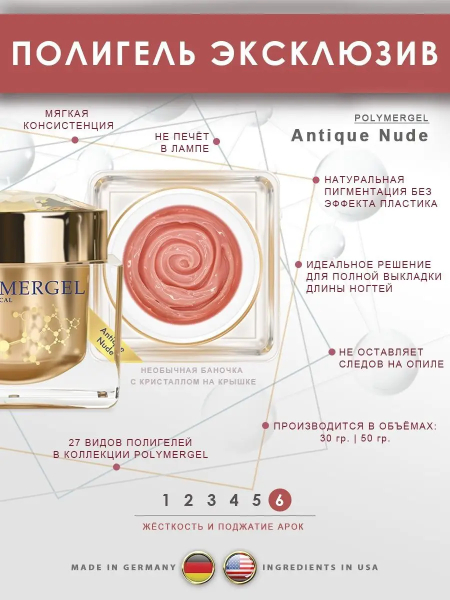 Купить полимергель для моделирования ногтей Antique Nude