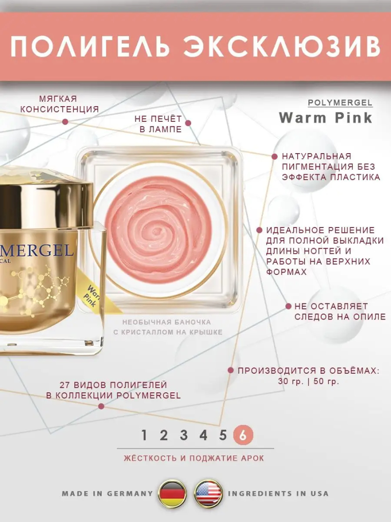 Купить полимергель для моделирования ногтей Warm Pink