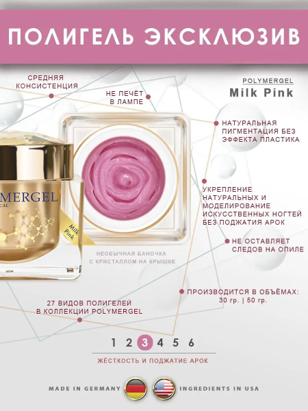 Купить полимергель для моделирования ногтей Milk Pink