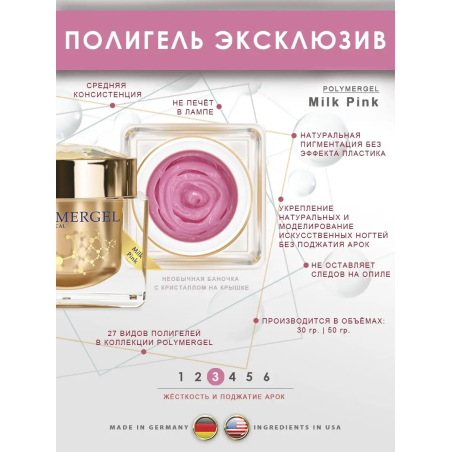 Купить полимергель для моделирования ногтей Milk Pink