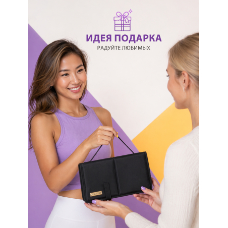 Купить футляр-подставку для маникюрных кистей из чёрной плащёвки с застёжкой на липучке Nail Club