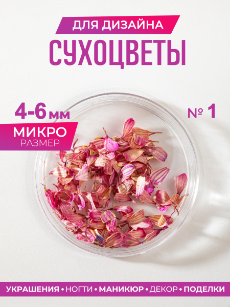 Купить сухоцветы для дизайна ногтей декора и поделок LUXE 01S с доставкой по всей России