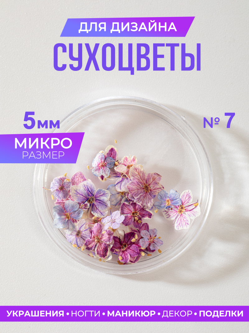 Купить сухоцветы для дизайна ногтей декора и поделок LUXE 07S с доставкой по всей России