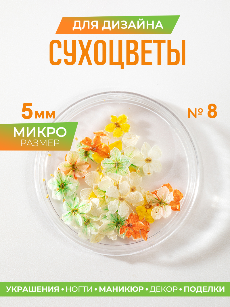 Купить сухоцветы для дизайна ногтей декора и поделок LUXE 08S с доставкой по всей России