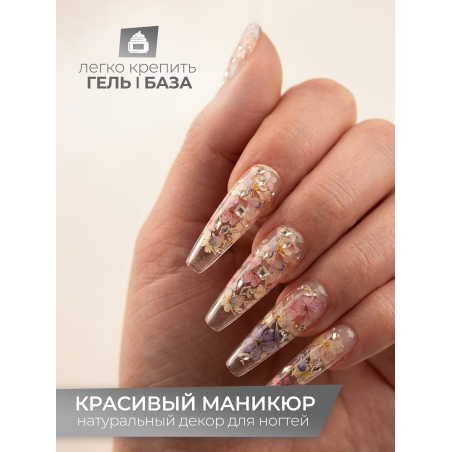 Купить сухоцветы для дизайна ногтей декора и поделок LUXE 06S с доставкой по всей России