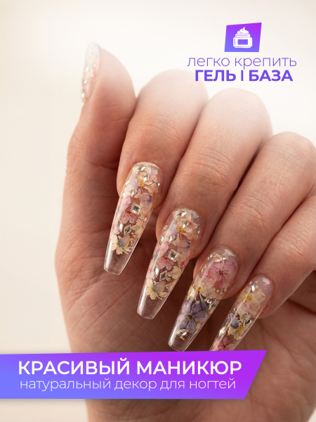 Купить сухоцветы для дизайна ногтей декора и поделок LUXE 07S с доставкой по всей России