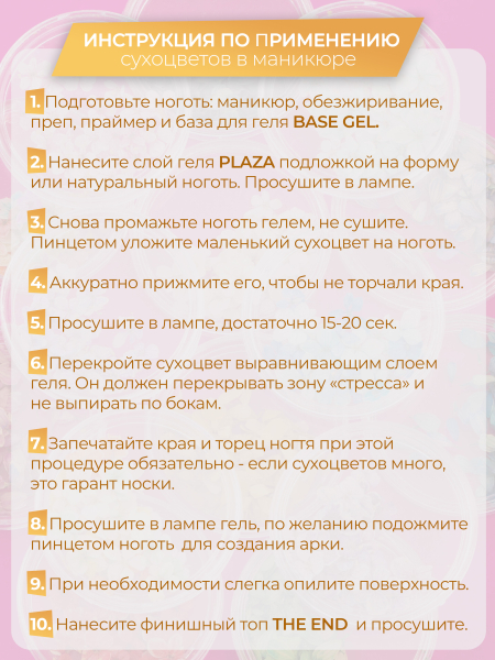 Купить сухоцветы для дизайна ногтей декора и поделок LUXE 11S с доставкой по всей России