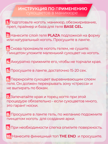 Купить сухоцветы для дизайна ногтей декора и поделок LUXE 13S с доставкой по всей России