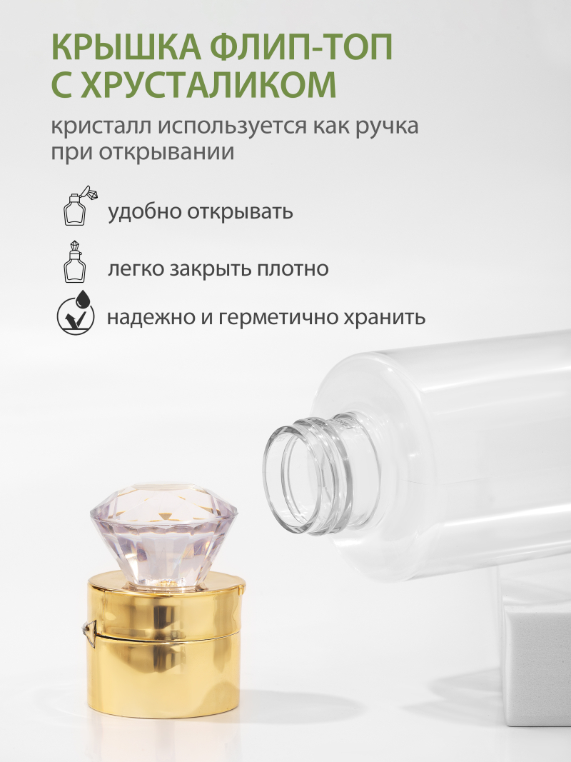 Купить флакон косметический флип топ кристалл 200 мл 1 шт с доставкой