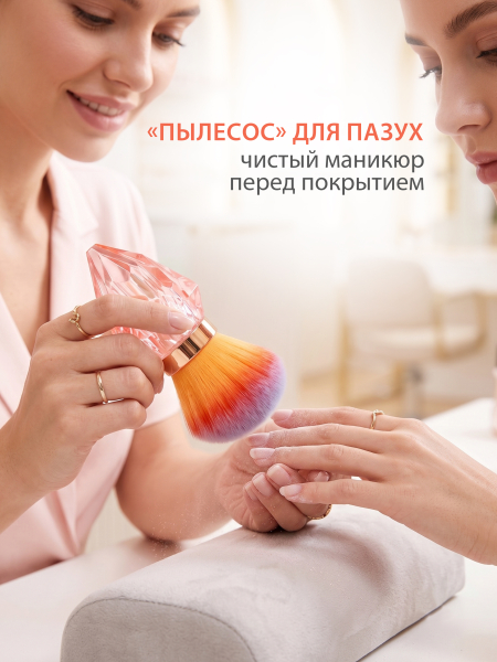 Купить кисть для макияжа и маникюра кабуки сметка в футляре розовая