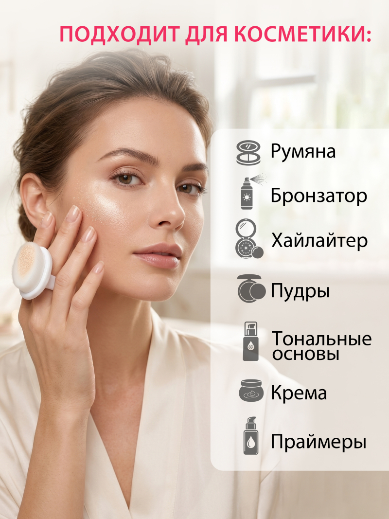 Купить кисть кабуки на палец белая 3 шт