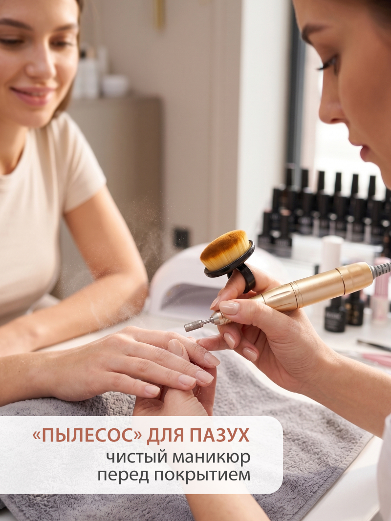 Купить кисть сметка для маникюра на палец черная 3 шт