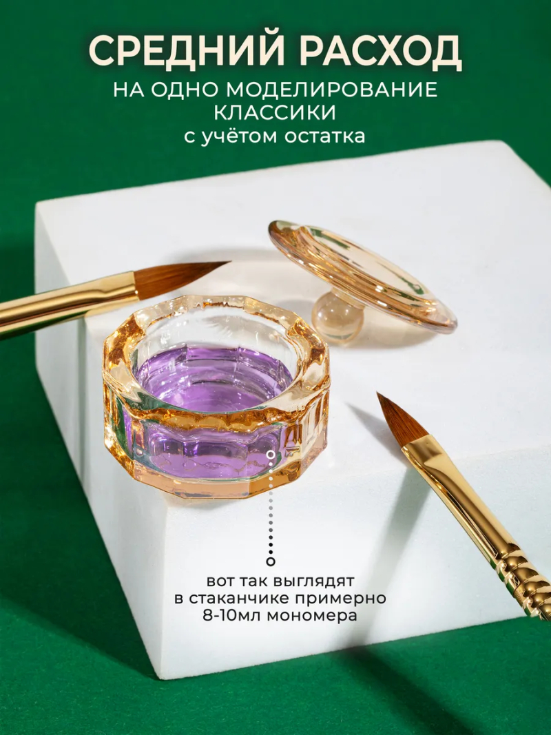 Купить стаканчик для мономера с крышкой хрустальный для жидкостей