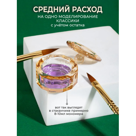 Купить стаканчик для мономера с крышкой хрустальный для жидкостей