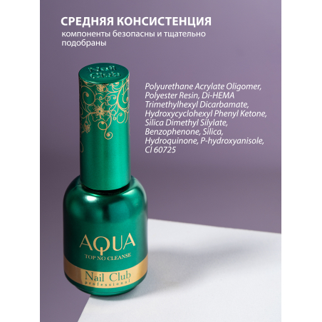 Купить финиш-гель для ногтей без липкого слоя AQUA TOP Nail Club