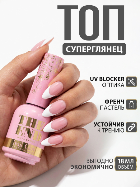 Купить финиш-гель для ногтей без липкого слоя THE END Nail Club