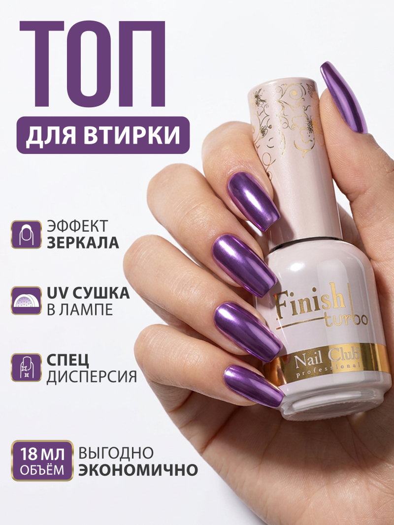 Купить финиш-гель для ногтей без липкого слоя Finish Turbo Nail Club