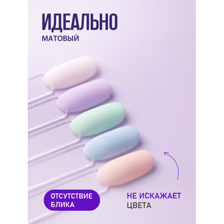 Купить матовый топ-гель для ногтей с липким слоем VELVET Nail Club