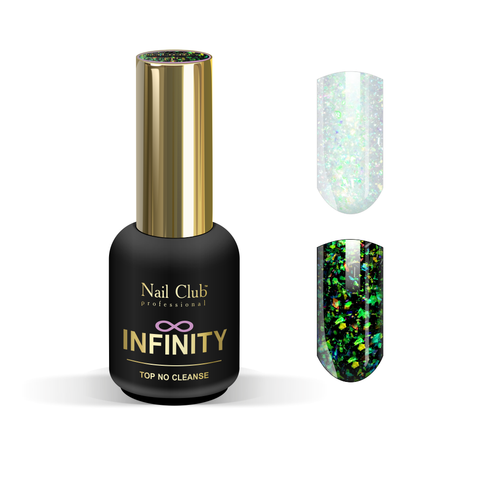 Купить топ-гель для ногтей без липкого слоя INFINITY 5 Nail Club Объём 18мл  Цвет Прозрачный