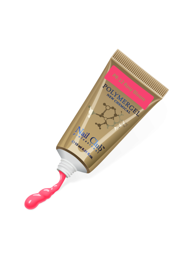 Купить полимерный гель для моделирования ногтей PR-12 Rosy Bloom POLYMERGEL COLOR