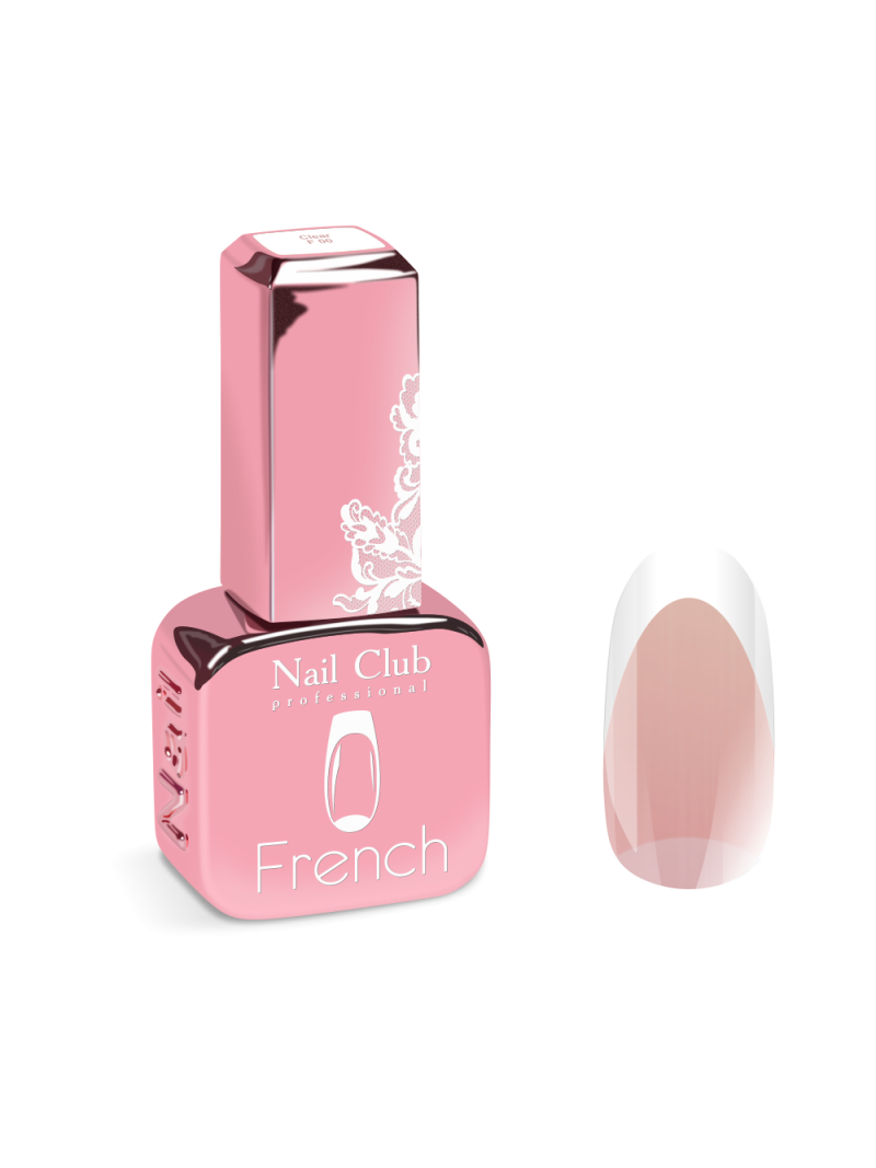 Купить гель-лак с липким слоем для французского маникюра F00 Clear FRENCH