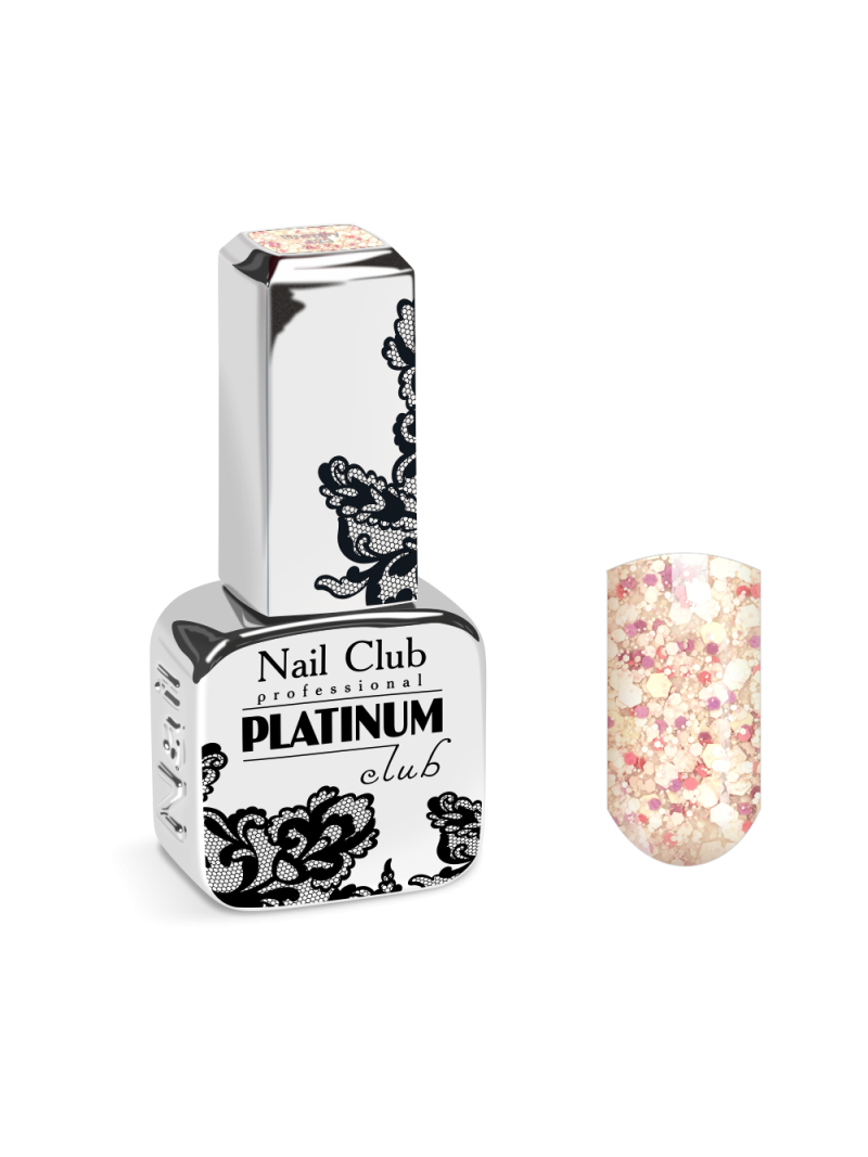 Купить эмалевый гель-лак для ногтей 129 Droppy с пайетками