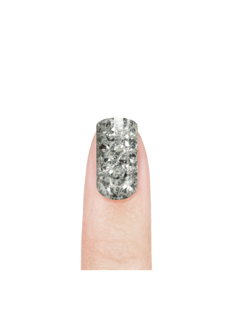 Купить эмалевый гель-лак для ногтей 137 Silver Foil с блёстками