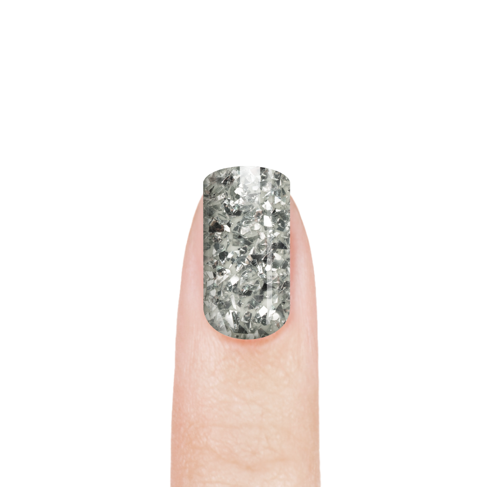 Эмалевый гель-лак для ногтей с липким слоем 137 Silver Foil