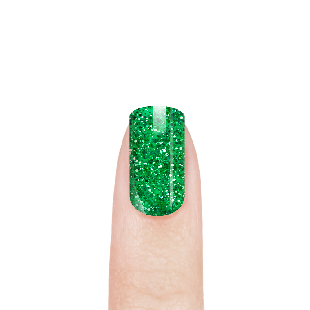 Эмалевый гель-лак для ногтей с липким слоем 140 Glitter Lime