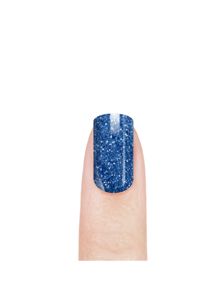 Купить эмалевый гель-лак для ногтей 141 Glitter Blue с шиммером