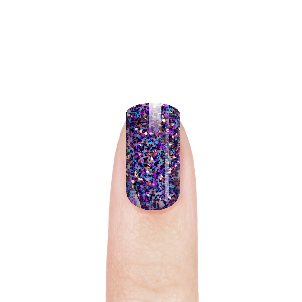 Эмалевый гель-лак для ногтей с липким слоем 144 Glitter Mix