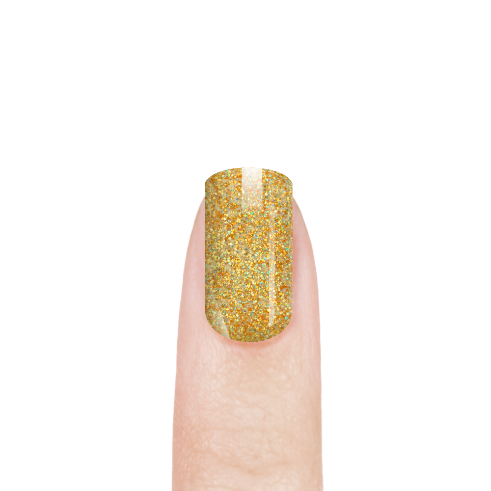 Эмалевый гель-лак для ногтей с липким слоем 146 Gold Holographic