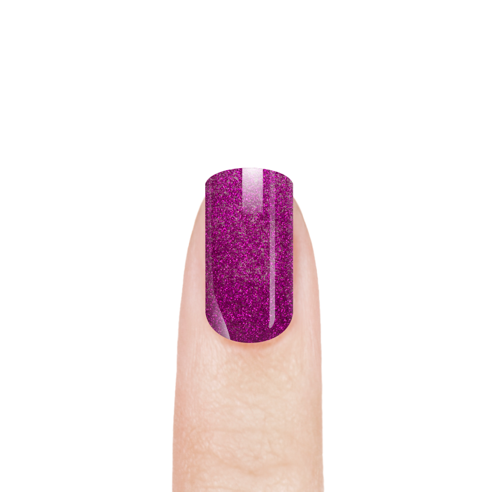 Эмалевый гель-лак для ногтей с липким слоем 162 Glitter Violet