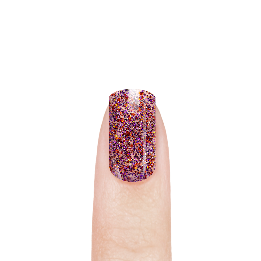 Эмалевый гель-лак для ногтей с липким слоем 163 Glitter Colorful