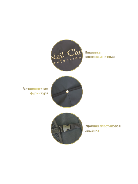 Купить фартук мастера маникюра из прорезиненной ткани и сетки-плащёвки с логотипом Nail Club