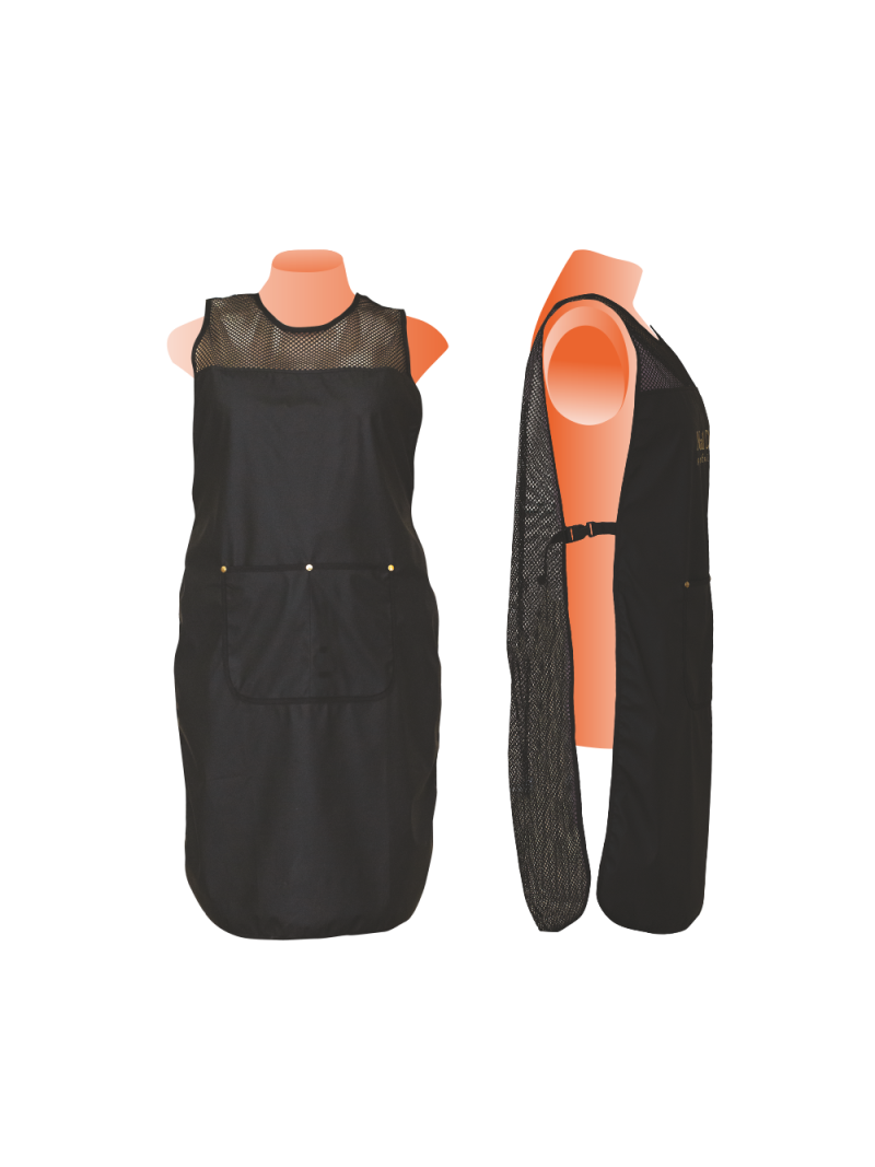 Купить фартук мастера маникюра из прорезиненной ткани и сетки-плащёвки с логотипом Nail Club