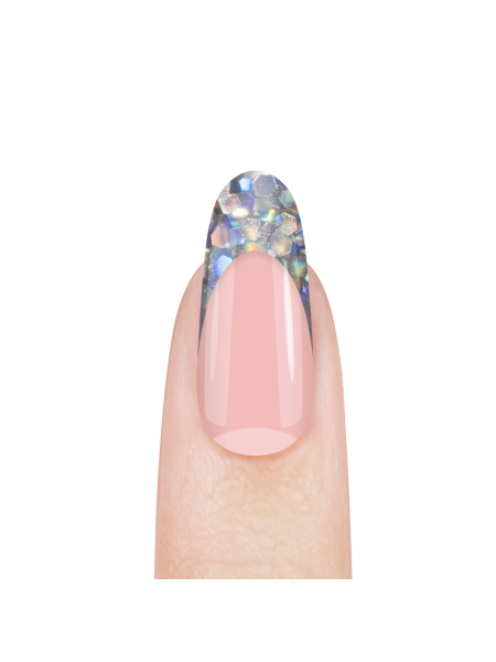 Купить акриловую пудру для моделирования ногтей и френча W4 Silver Sparkle