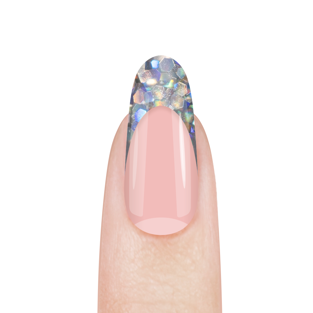 Цветная акриловая пудра для моделирования ногтей W4 Silver Sparkle
