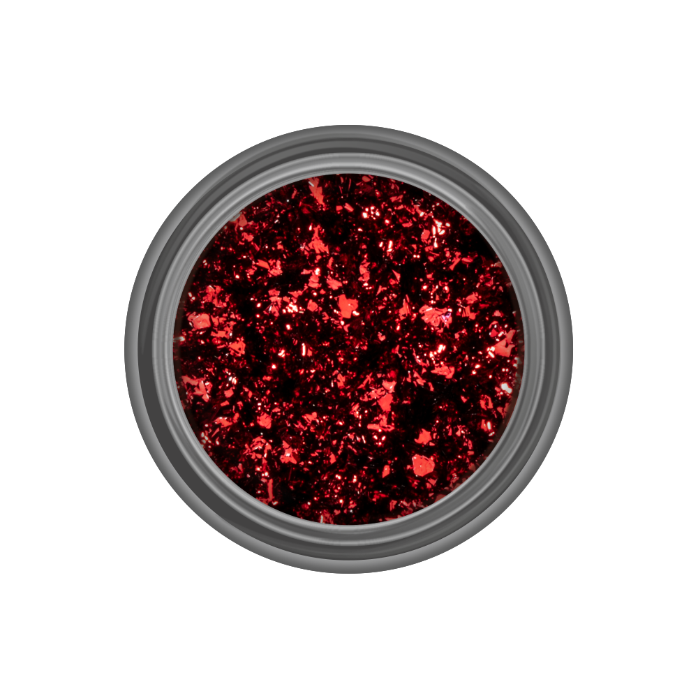 Пигмент для ногтей с эффектом «металлик» ZET-18 Красный Бисер