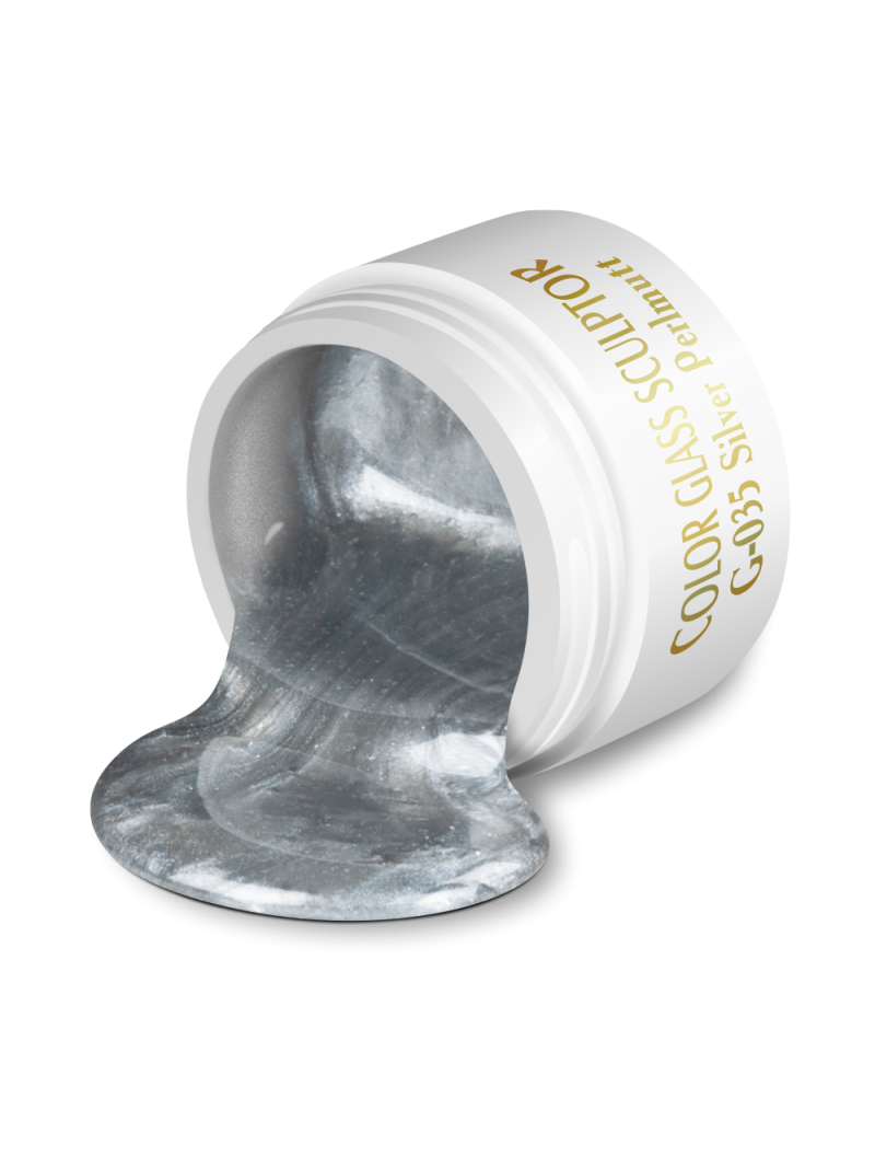 Купить витражный скульптурный гель для моделирования ногтей и френча G-035 Silver Perlmutt