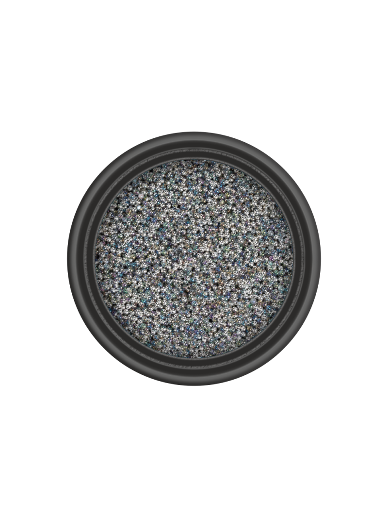 Бульонки для дизайна ногтей PREMIUM Art.002BP (серебро и голограмма)