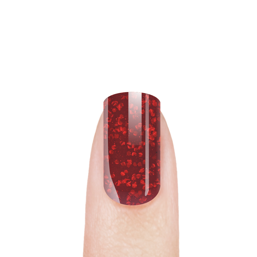 Набор красных гель-красок для ногтей с блёстками RUBY BRILLIANT