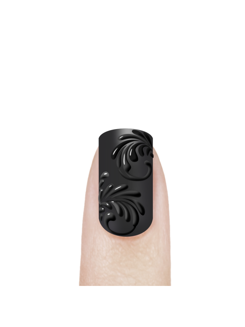 Купить гель для 3D объёмной росписи ногтей PASTA-02 Black