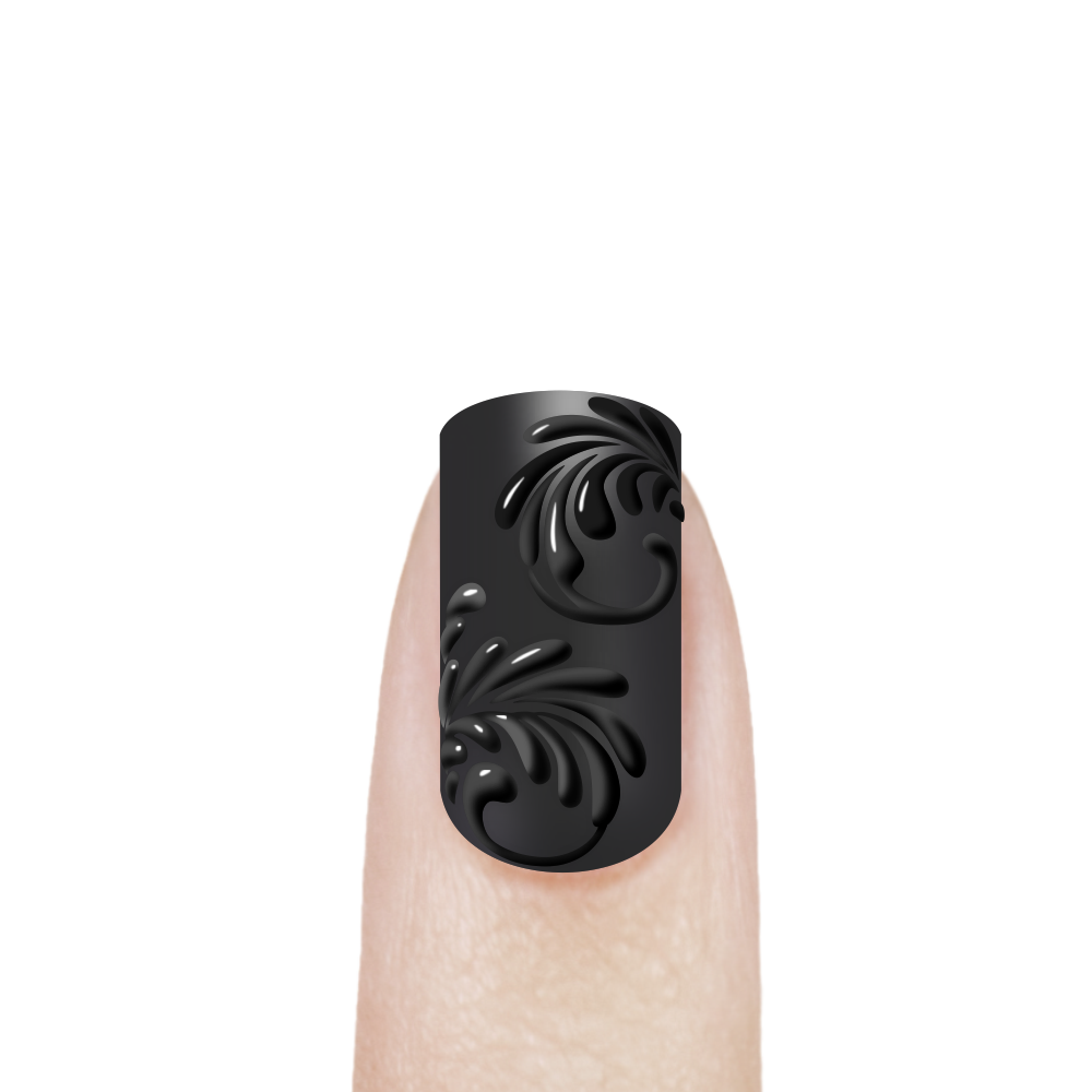 Гель-краска для 3D объёмной росписи ногтей PASTA-02 Black