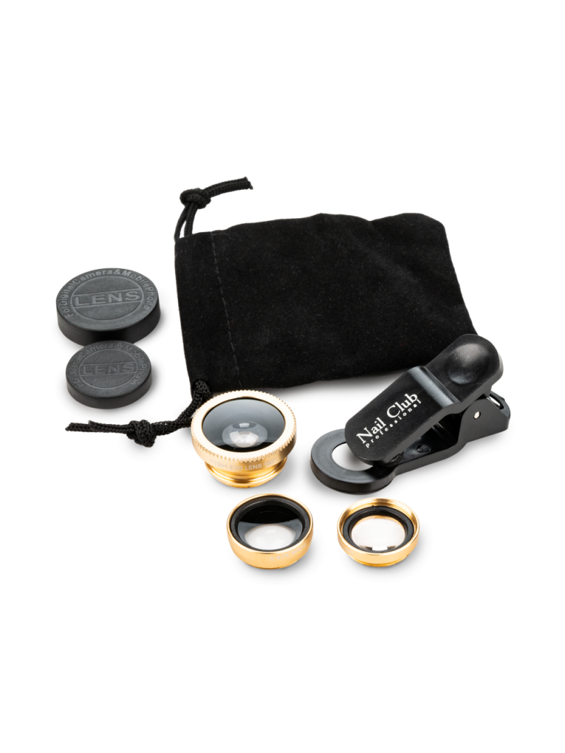 Купить макрокамеру Nail Club с золотыми металлическими объективами для смартфонов
