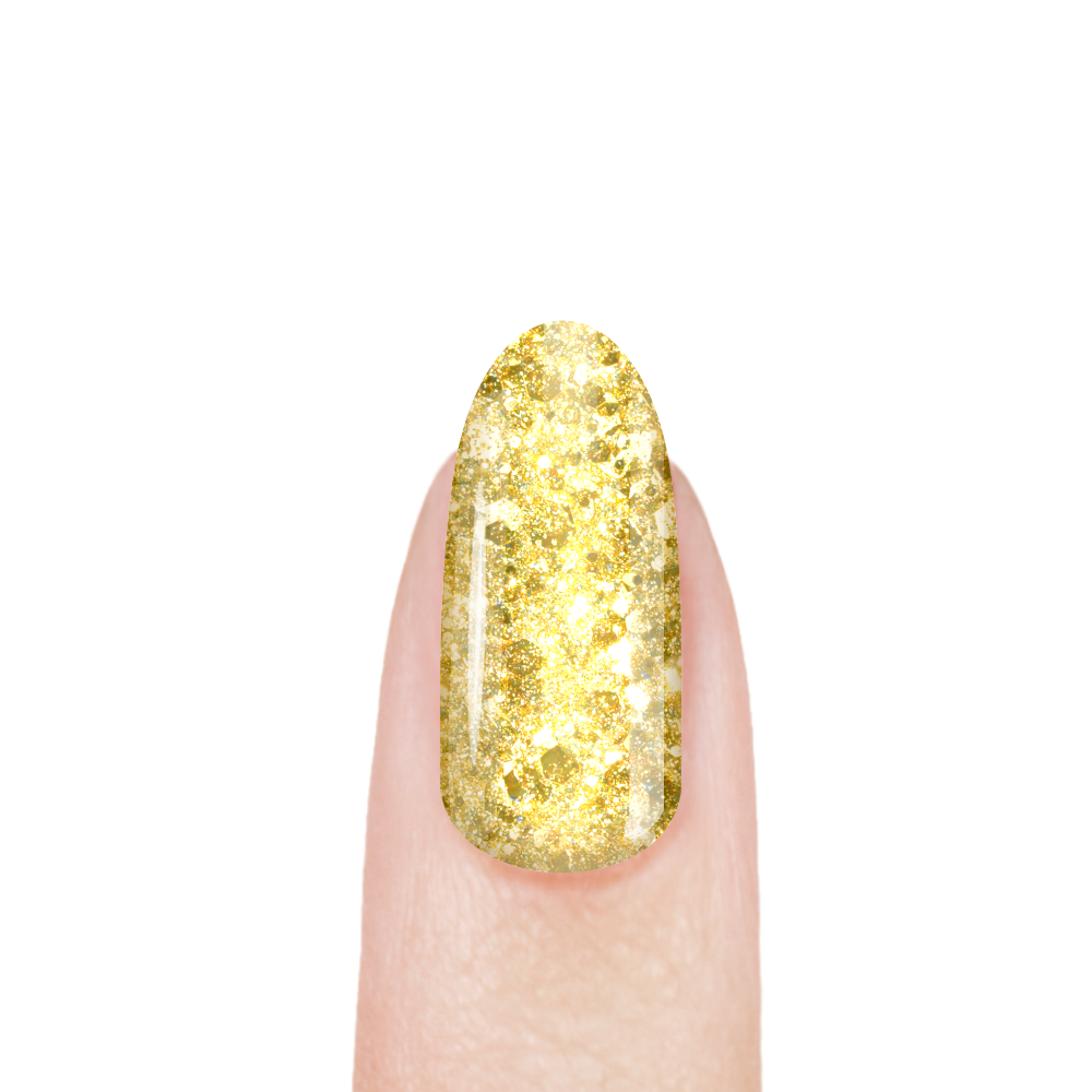 Гель-краска для ногтей с металлическими хлопьями S-30 Gold Stones