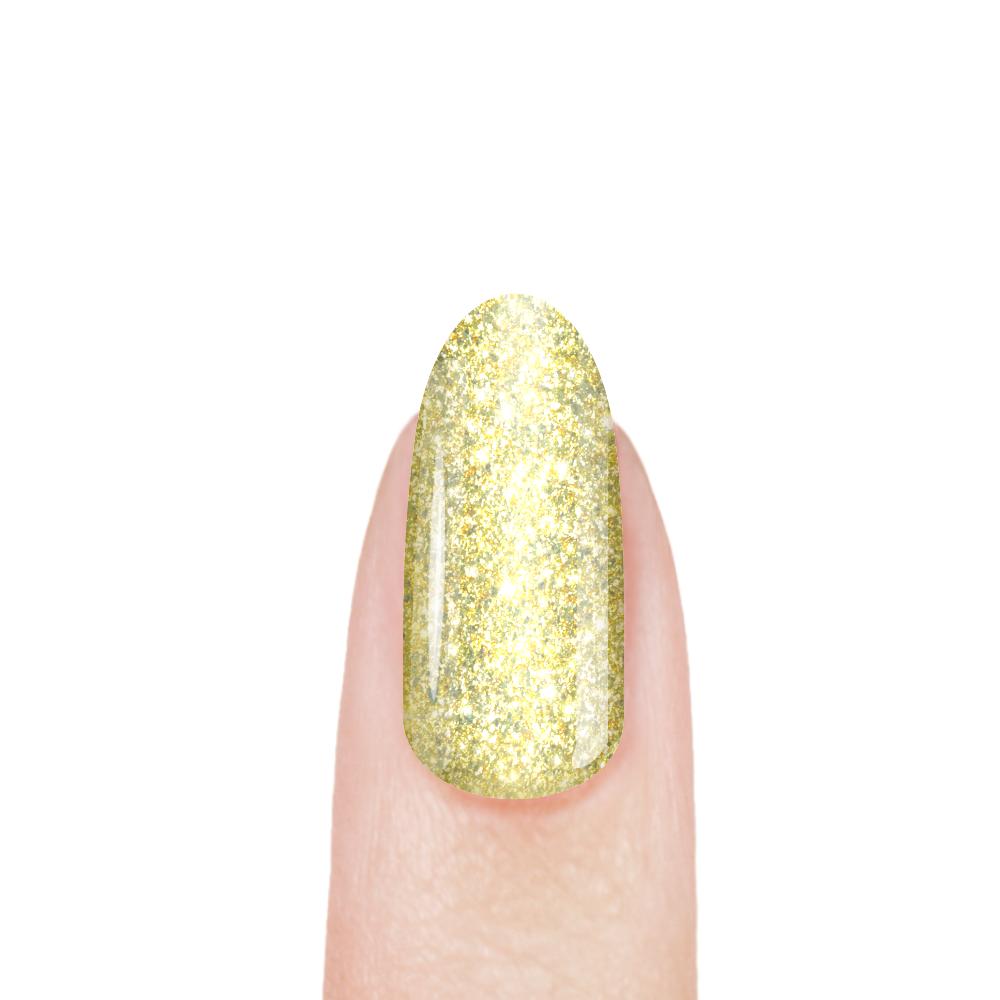 Гель-краска для ногтей с металлическими хлопьями S-31 Gold Liquid