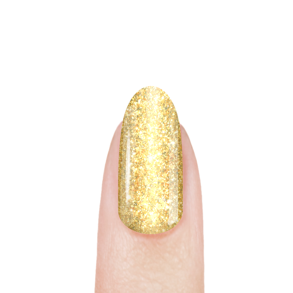 Гель-краска для ногтей с металлическими хлопьями S-33 Gold Coin